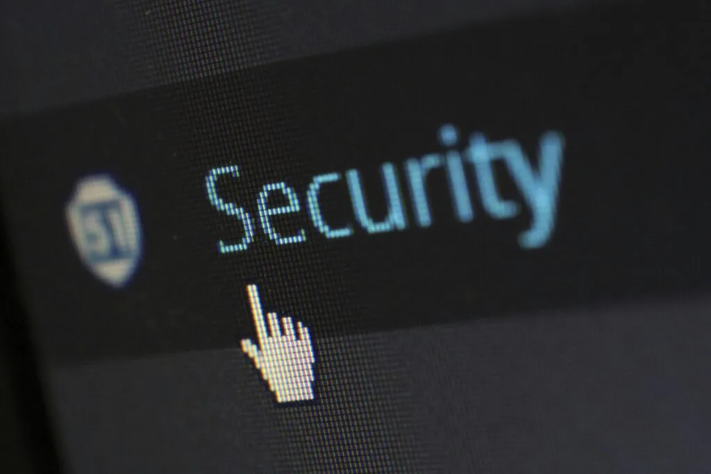 Page web affichant le mot "security"
